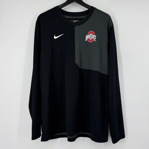 Nike Ohio State Buckeyes Sideline 2025 XL Dri-Fit Long Sleeve Shirt Black Gray